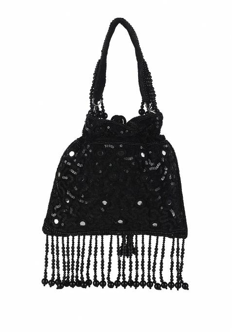 Embroidered Mirror Work Potli Shaped