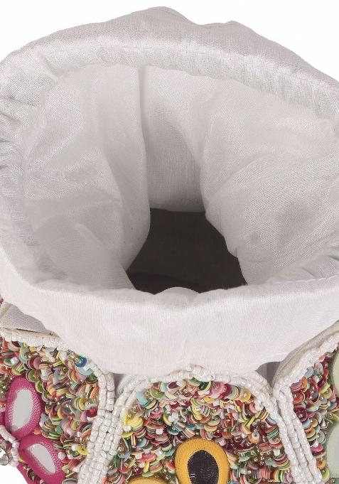 Embroidered Beads Stones Work Potli Shaped