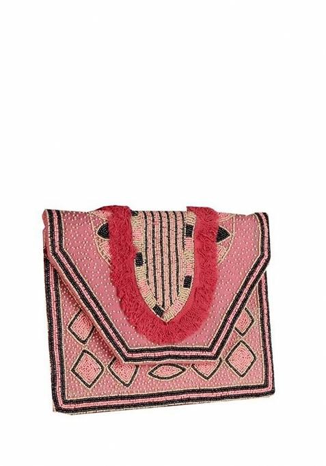 Embroidered Envelope Clutch