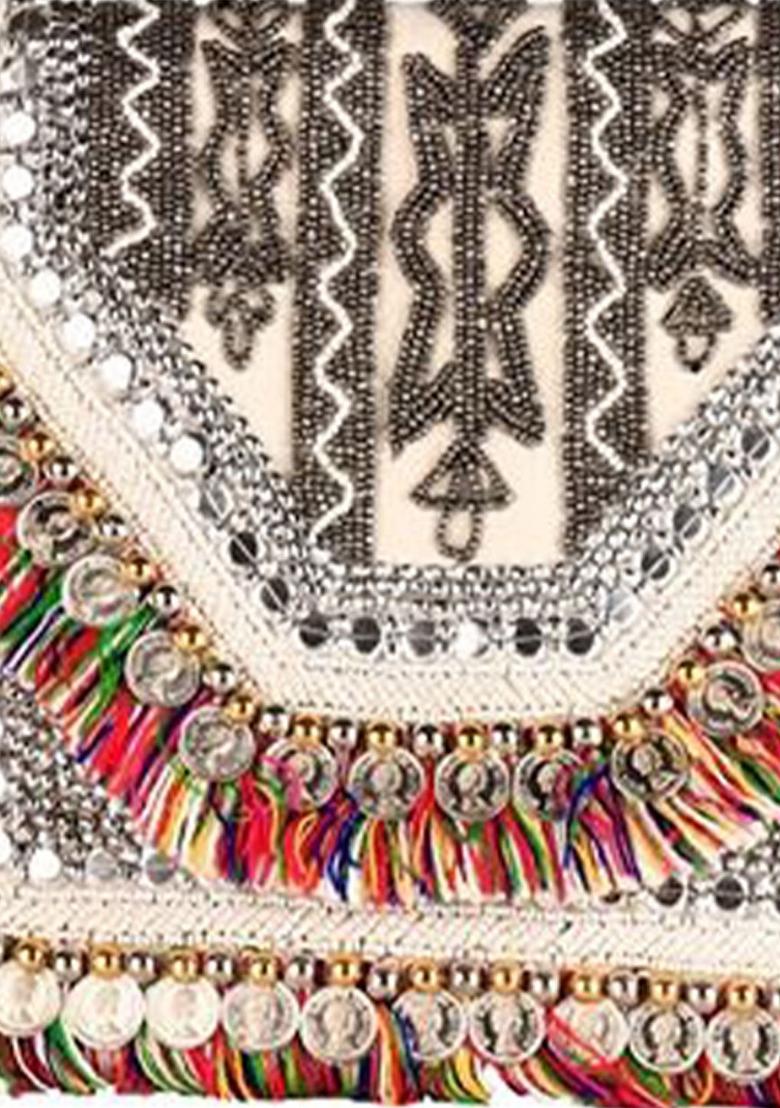 Embroidered Envelope Clutch