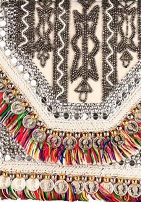 Embroidered Envelope Clutch