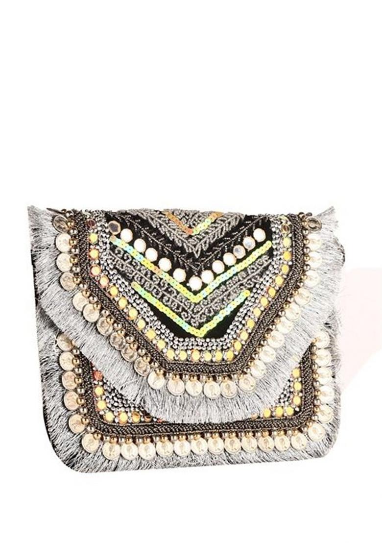 Embellished Foldover Clutch