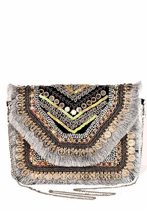 Embellished Foldover Clutch
