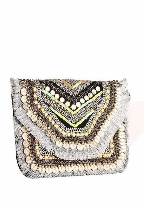Embellished Foldover Clutch
