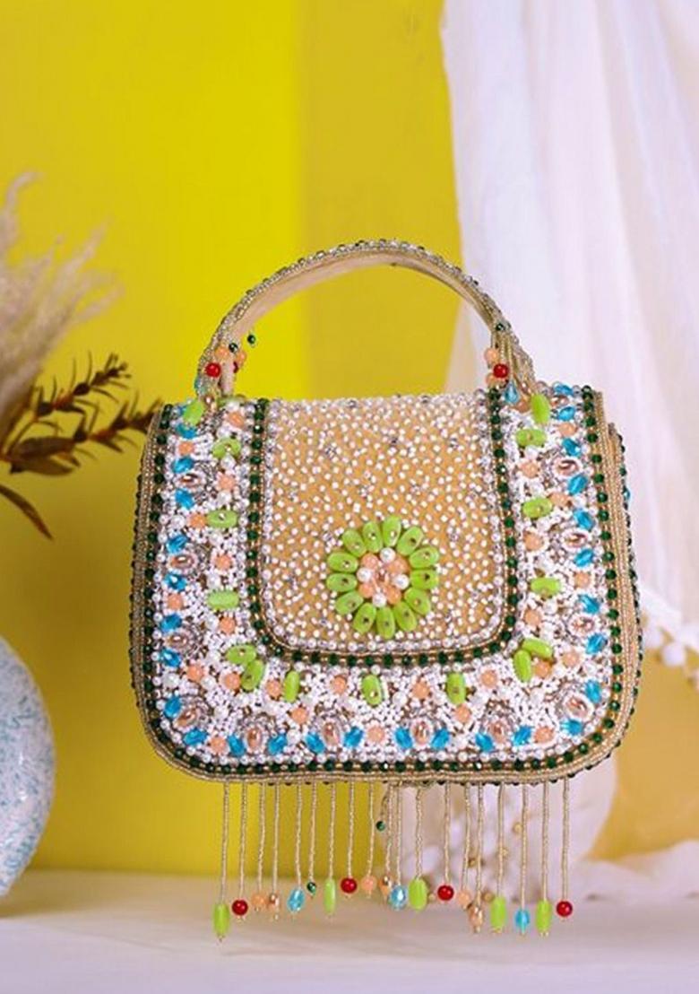 Embroidered Foldover Clutch