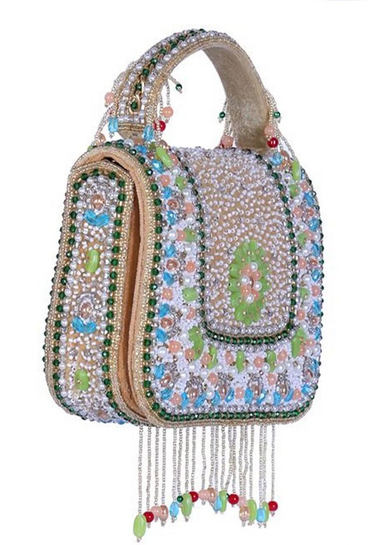 Embroidered Foldover Clutch