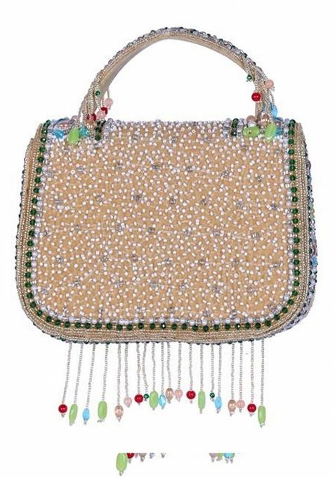 Embroidered Foldover Clutch