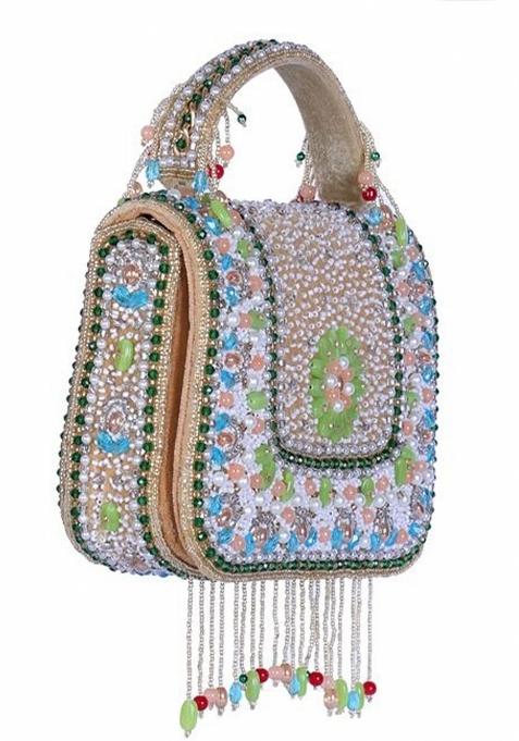 Embroidered Foldover Clutch