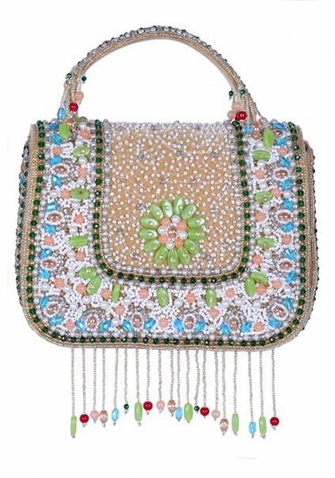 Embroidered Foldover Clutch