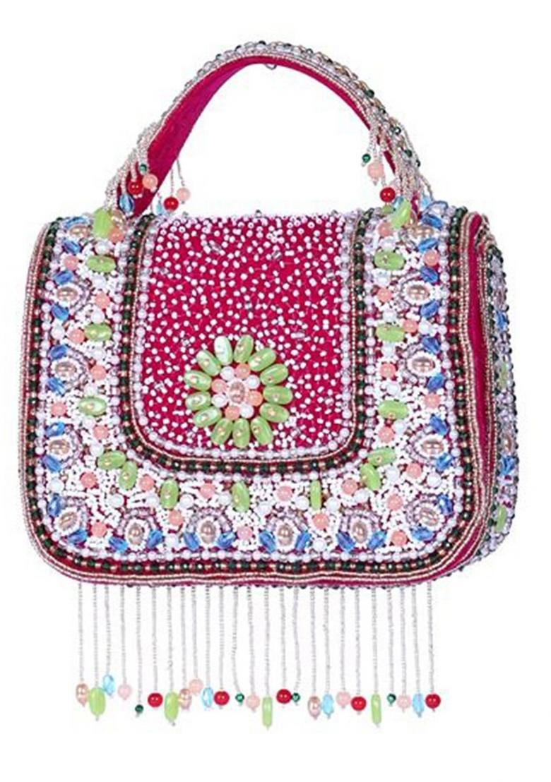 Embroidered Foldover Clutch