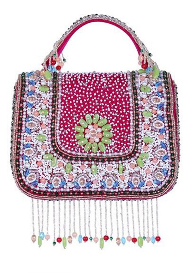 Embroidered Foldover Clutch