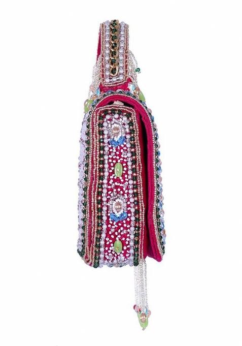 Embroidered Foldover Clutch