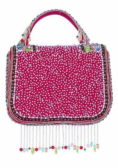 Embroidered Foldover Clutch