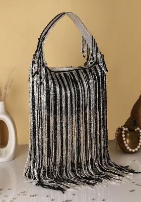 Embellished Tassel Box Clutch