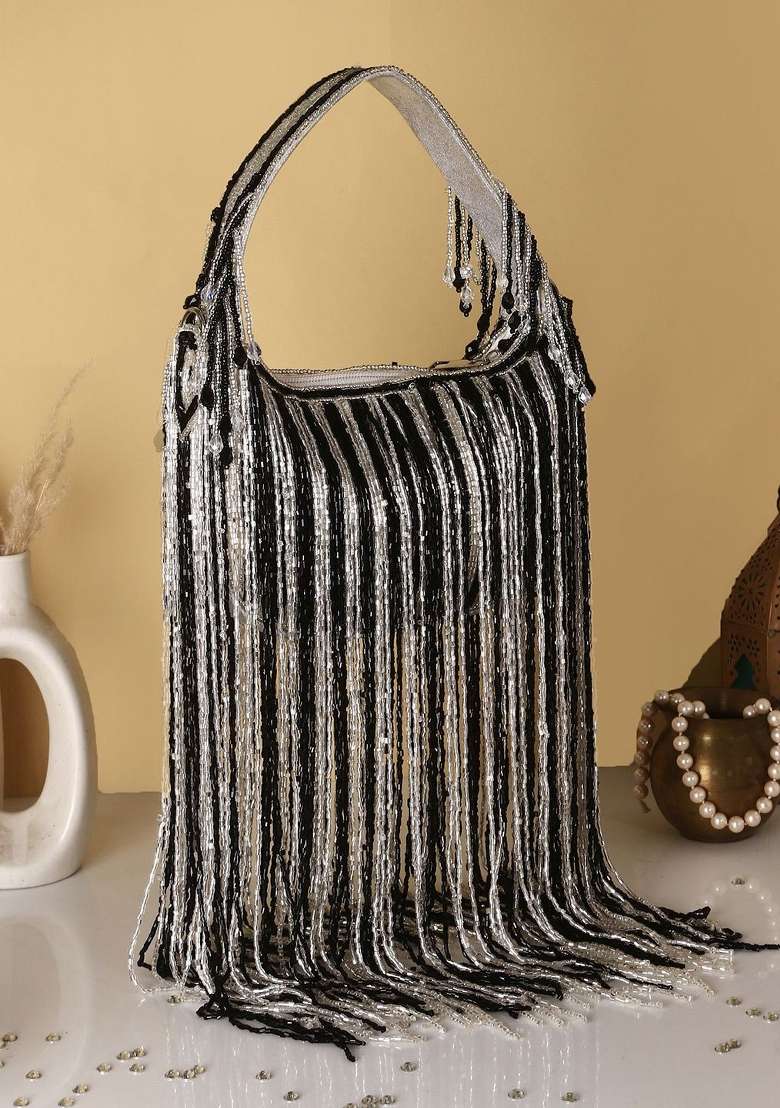 Embellished Tassel Box Clutch - Indya