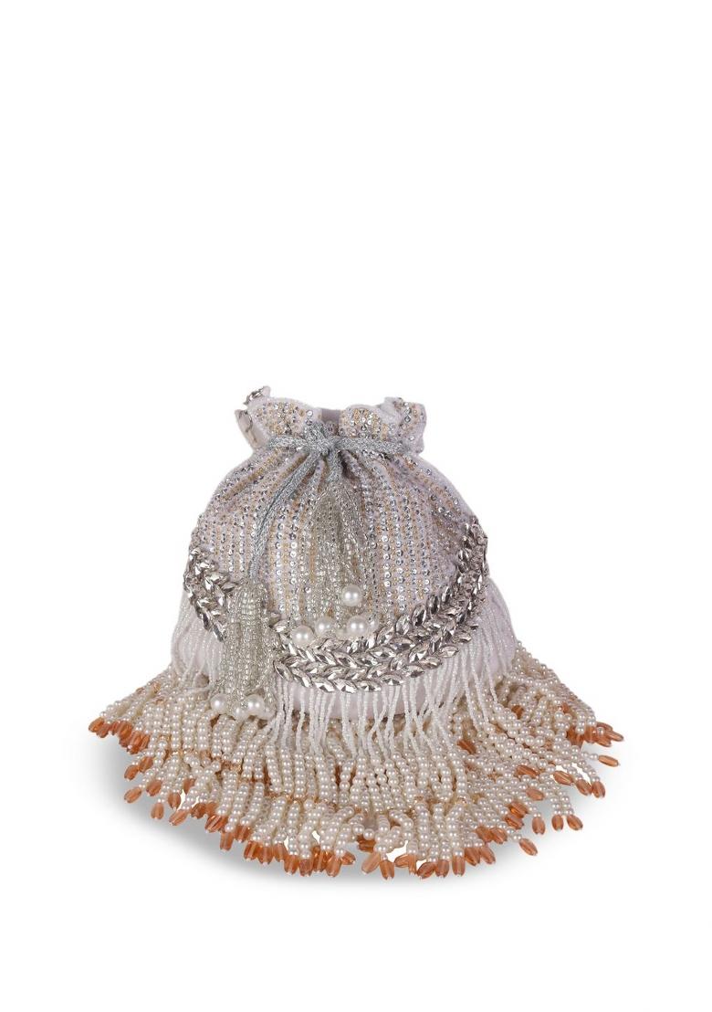 Embellished Crystal Potli Bag - Indya