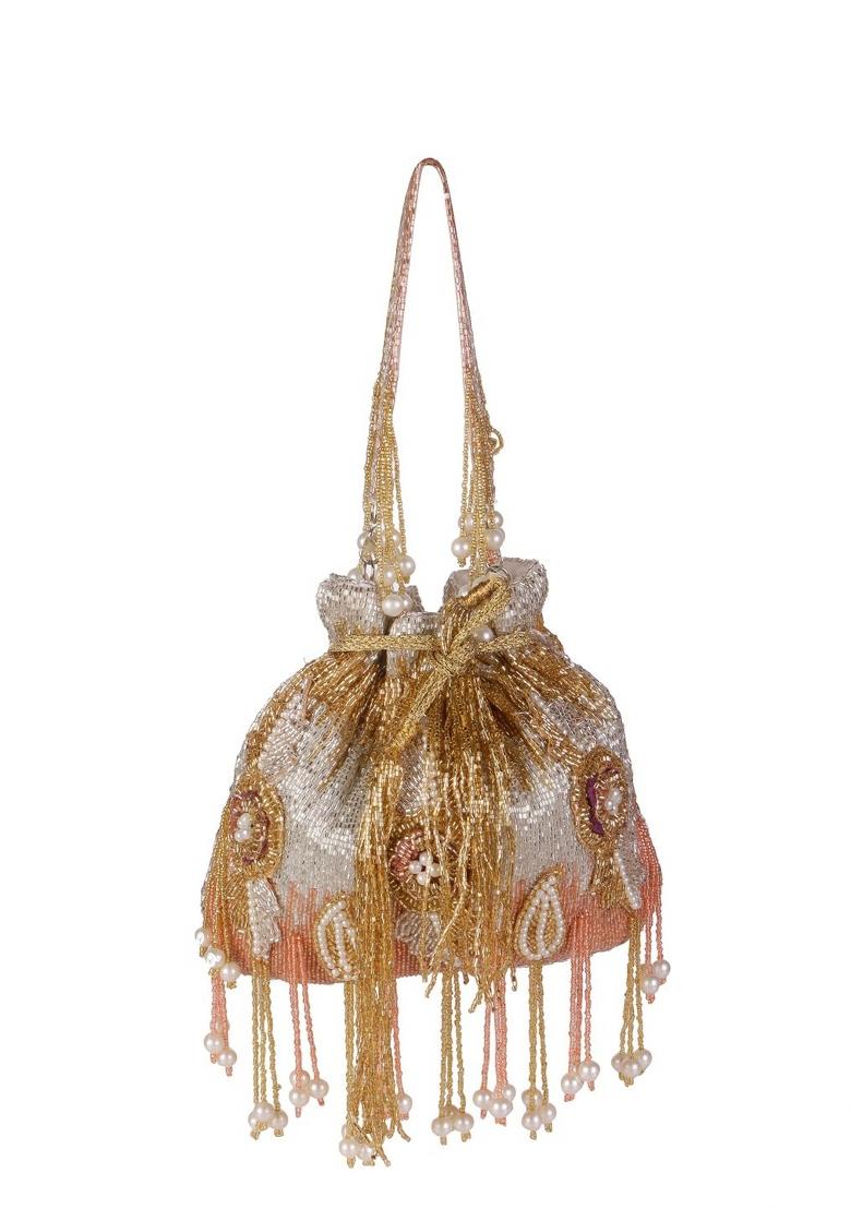 Half Moon Clutch Bag With Tasselled