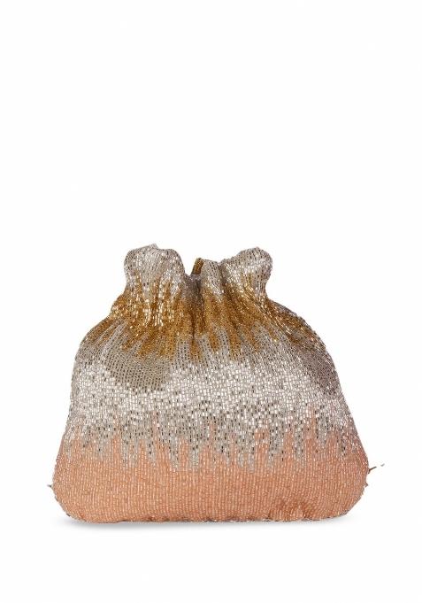 Half Moon Clutch Bag With Tasselled