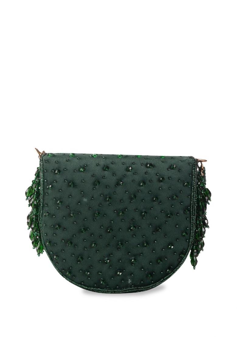 Embellished Shopper Clutch Bag With Fringed