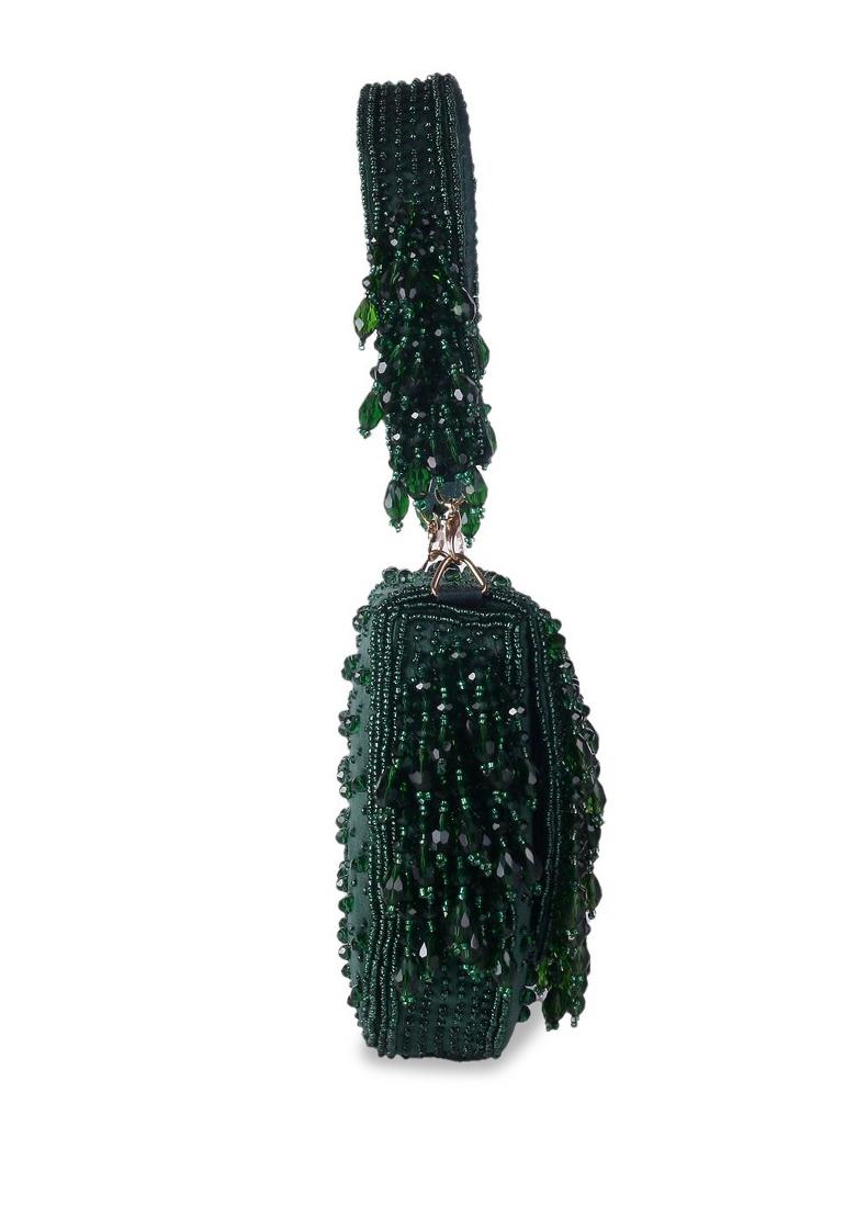 Embellished Shopper Clutch Bag With Fringed