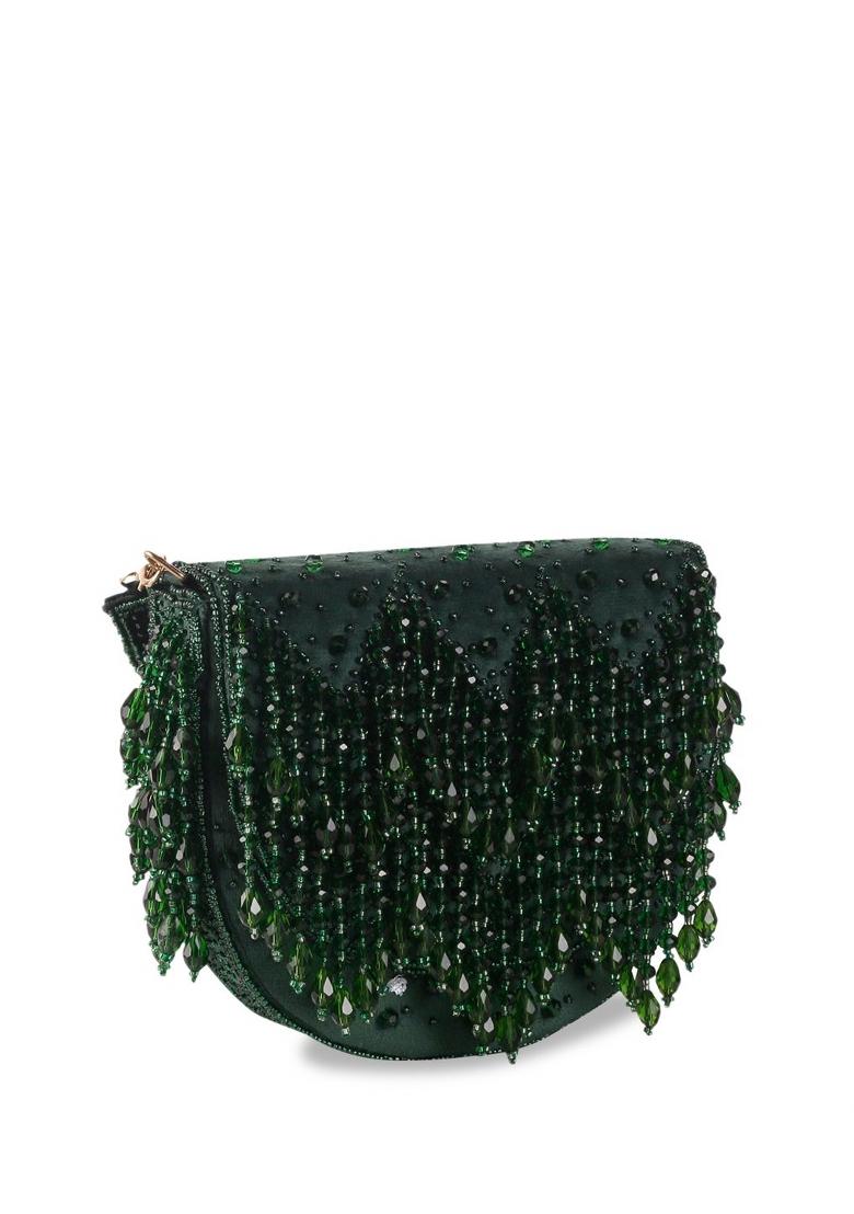Embellished Shopper Clutch Bag With Fringed
