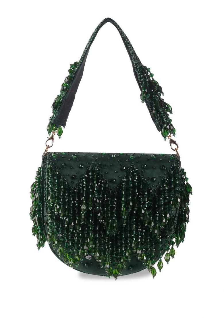 Embellished Shopper Clutch Bag With Fringed