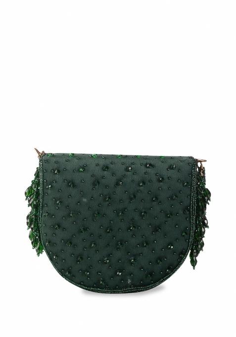 Embellished Shopper Clutch Bag With Fringed