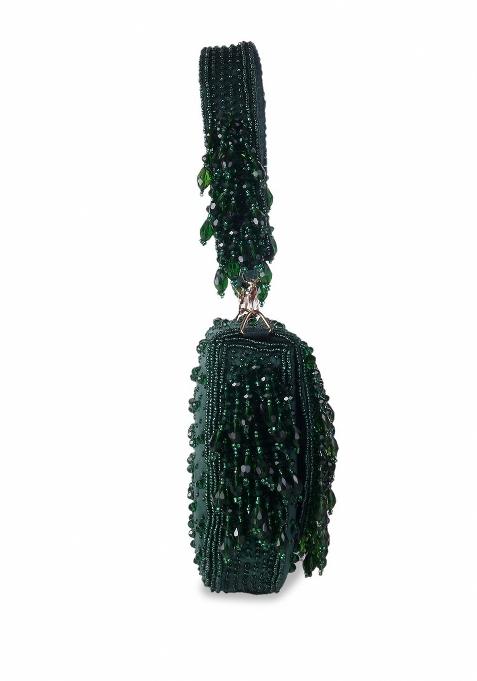 Embellished Shopper Clutch Bag With Fringed