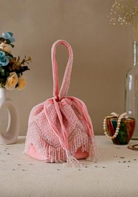 Oversized Shopper Clutch Bag With Tasselled