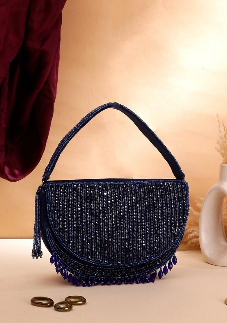 Embellished Half Moon Clutch - Indya