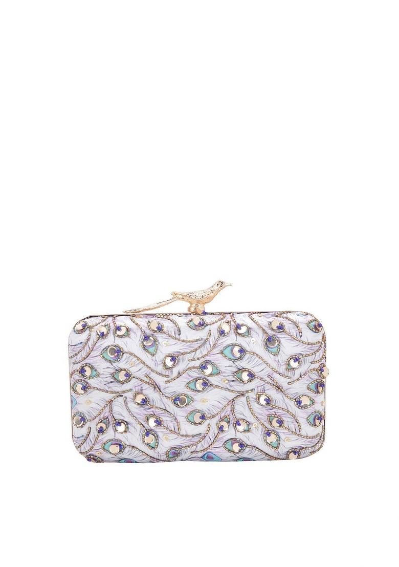 Water Resistant Embellished Box Clutch