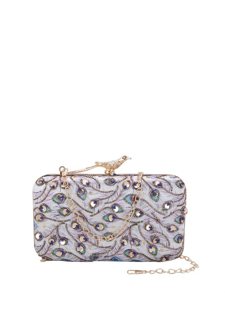 Water Resistant Embellished Box Clutch