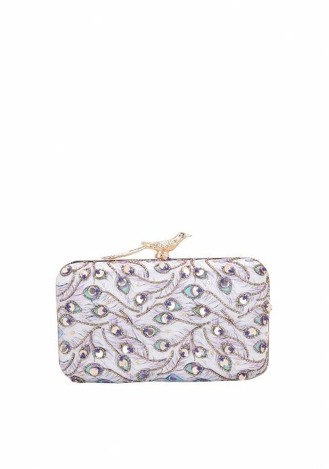 Water Resistant Embellished Box Clutch
