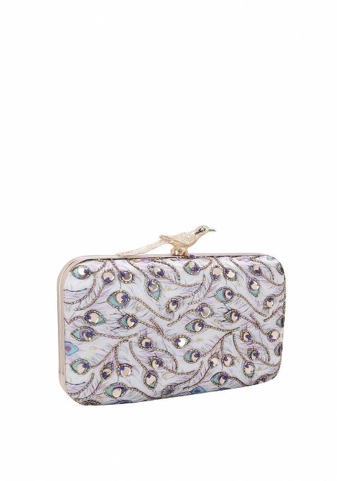 Water Resistant Embellished Box Clutch