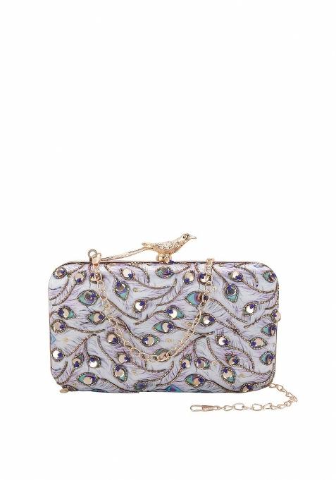Water Resistant Embellished Box Clutch