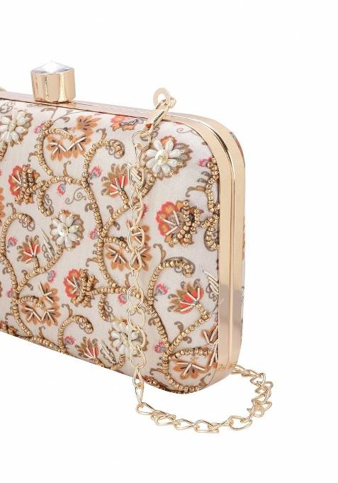 Water Resistant Embellished Box Clutch