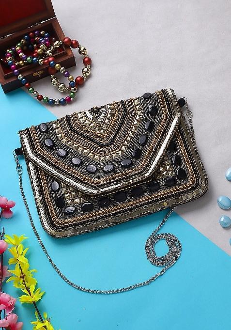 Embellished Envelope Clutch
