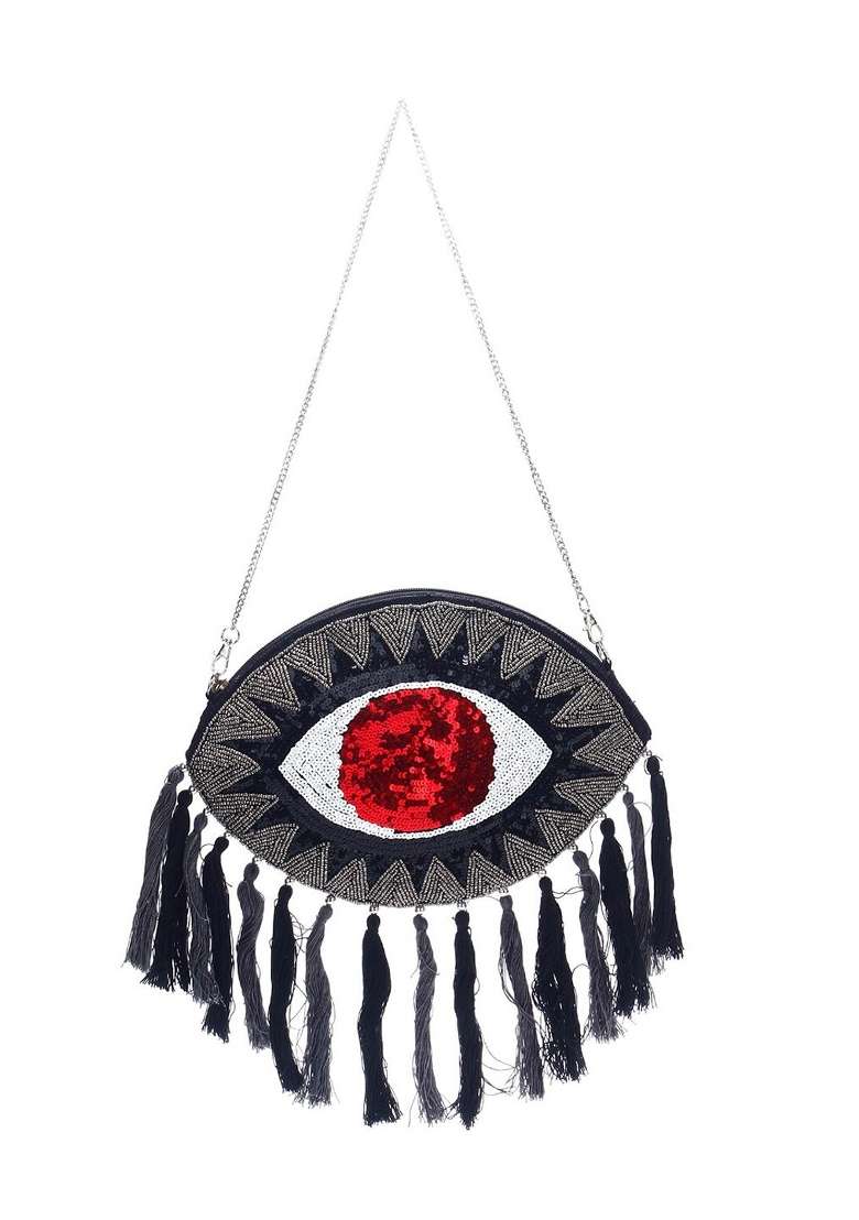 Women Embellished Fabric Purse Clutch - Indya