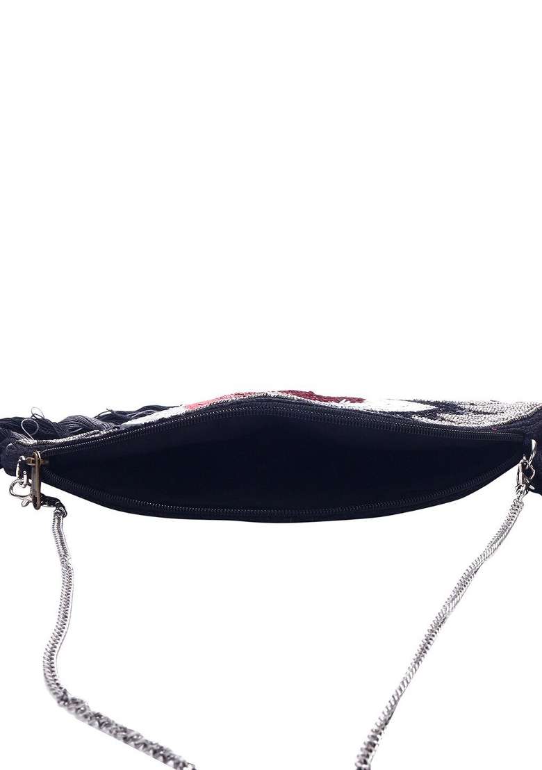 Women Embellished Fabric Purse Clutch - Indya
