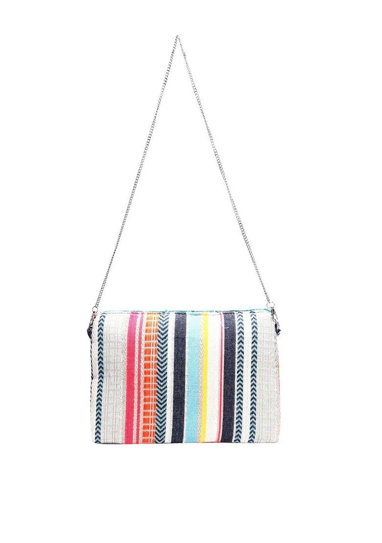 Women Embellished Fabric Foldover Clutch