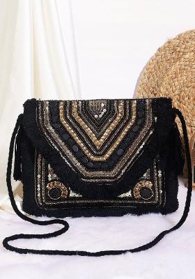 Embroidered Envelope Clutch