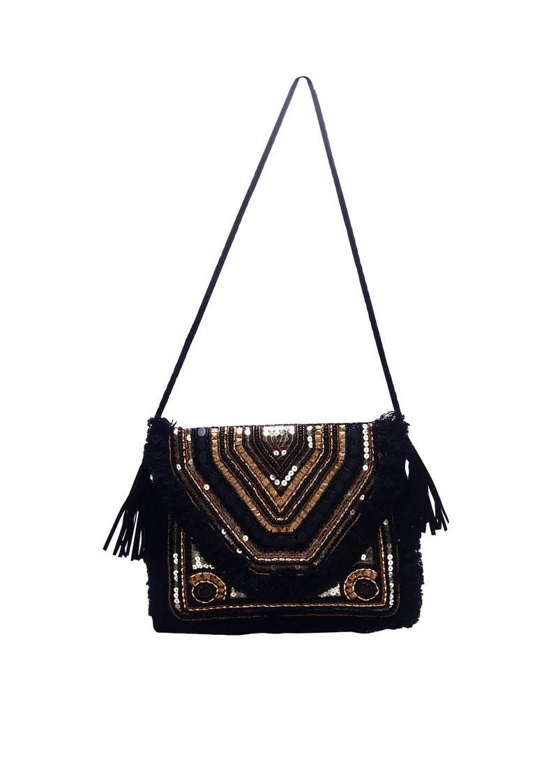 Embroidered Envelope Clutch