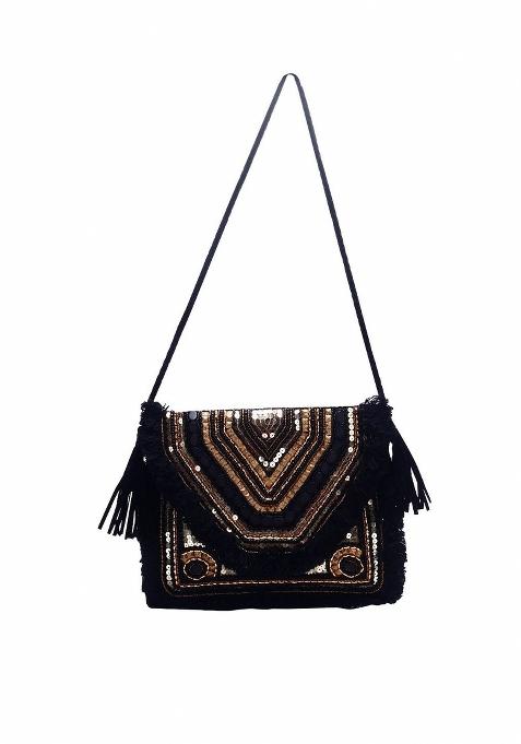 Embroidered Envelope Clutch