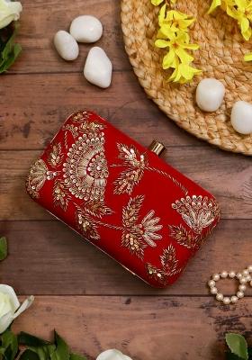 Embroidered Box Clutch