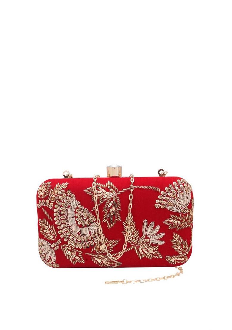 Embroidered Box Clutch - Indya