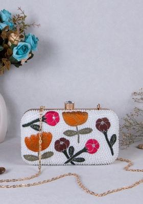 Women Embellished Box Clutch
