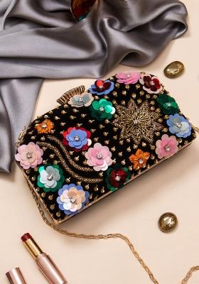Embroidered Box Clutch