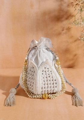 White Embellished Potli
