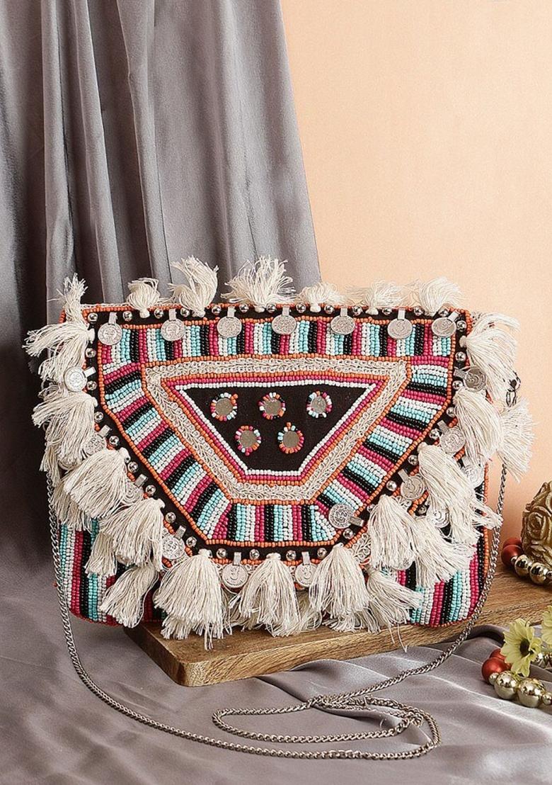 Gold Toned Embellished Potli