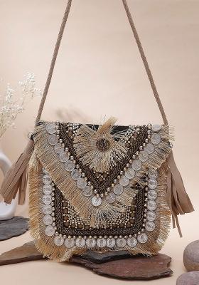 Embroidered Foldover Clutch